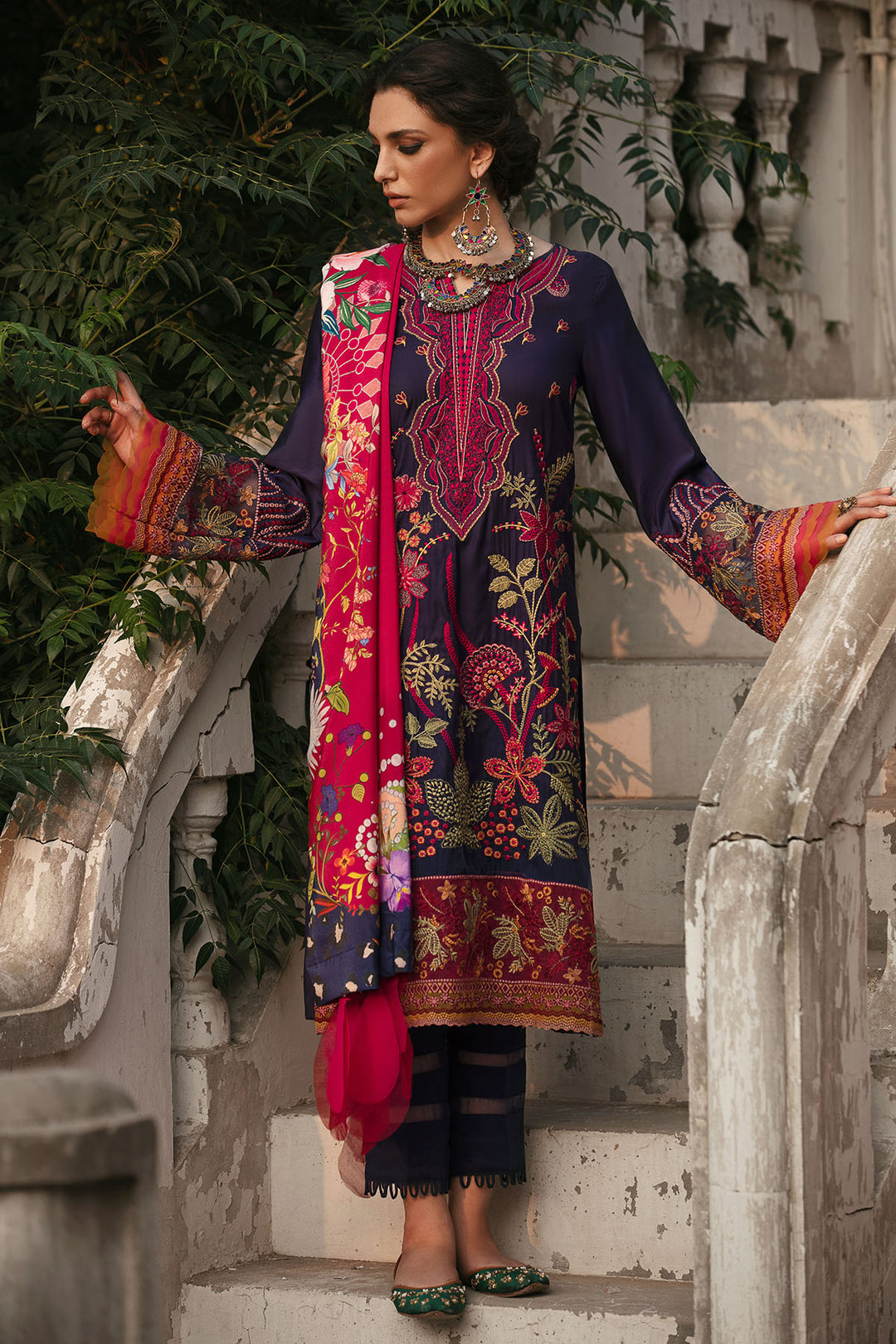 3022-SABZ-BAGH- A EMBROIDERED COTTON SATIN UNSTITCHED