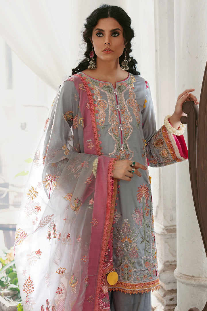 3023-NAAZ- B EMBROIDERED COTTON SATIN UNSTITCHED