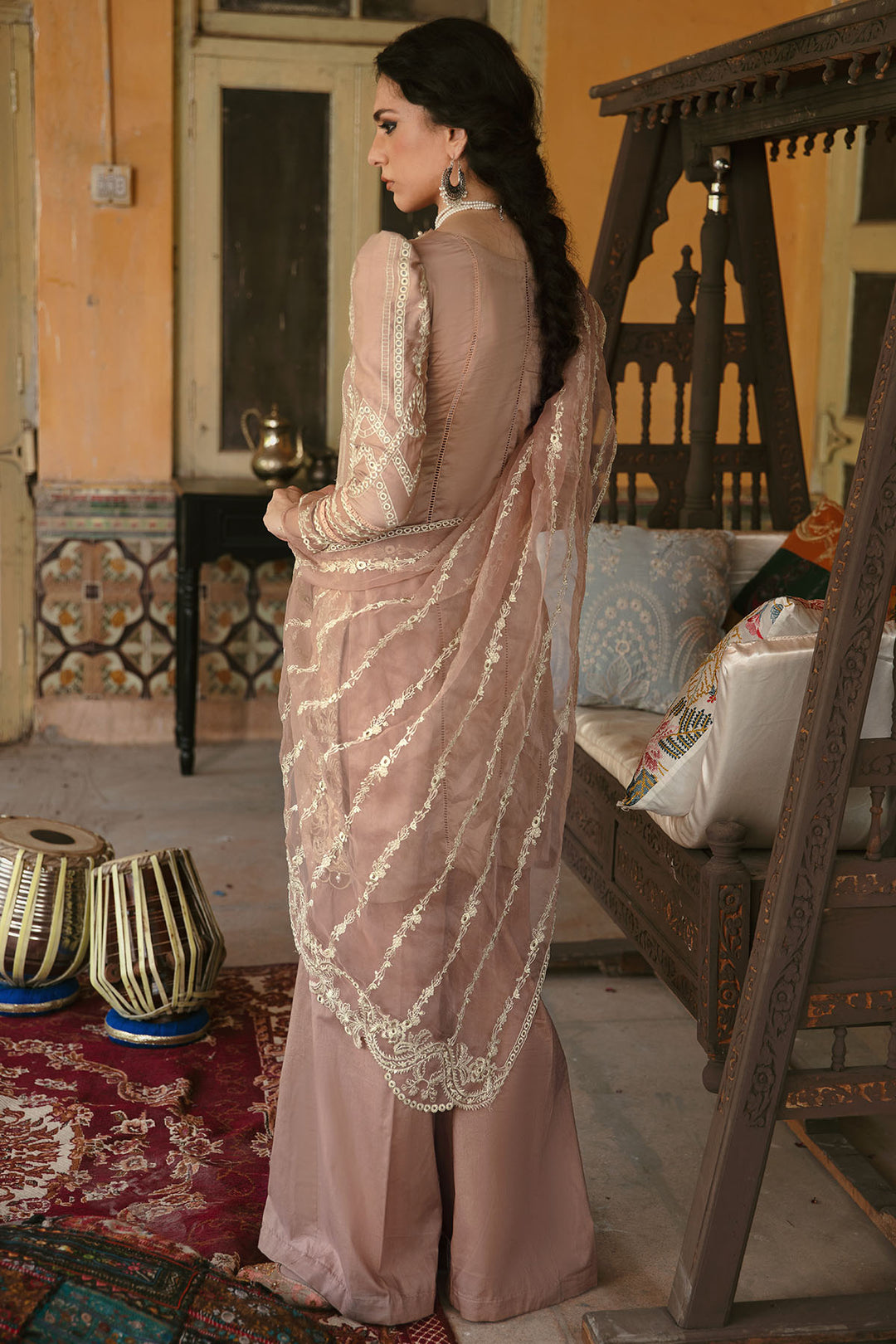 3027-MAHROZ- B EMBROIDERED COTTON SATIN UNSTITCHED