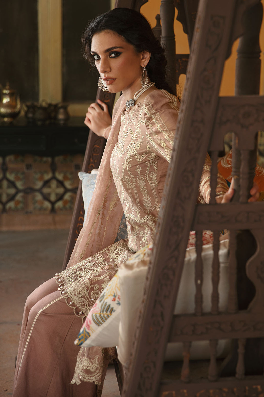 3027-MAHROZ- B EMBROIDERED COTTON SATIN UNSTITCHED