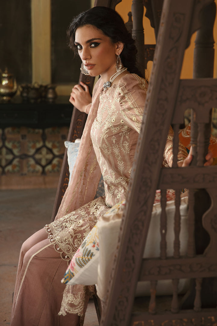3027-MAHROZ- B EMBROIDERED COTTON SATIN UNSTITCHED
