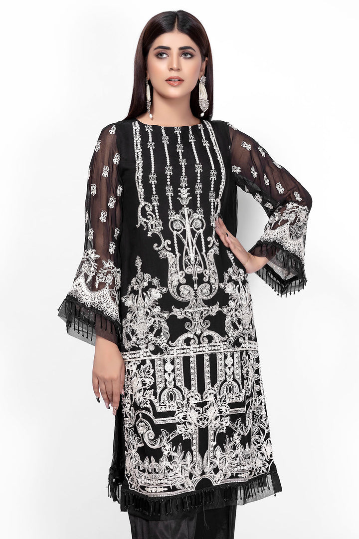 3039-BAREEZE EMBROIDERED CHIFFON STITCHED