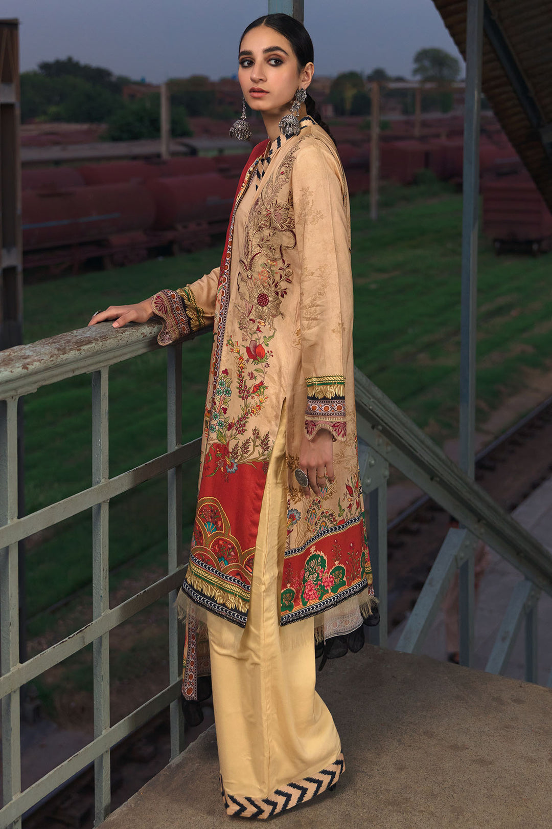 3075-CEDAR DIGITAL PRINTED LINEN UNSTITCHED