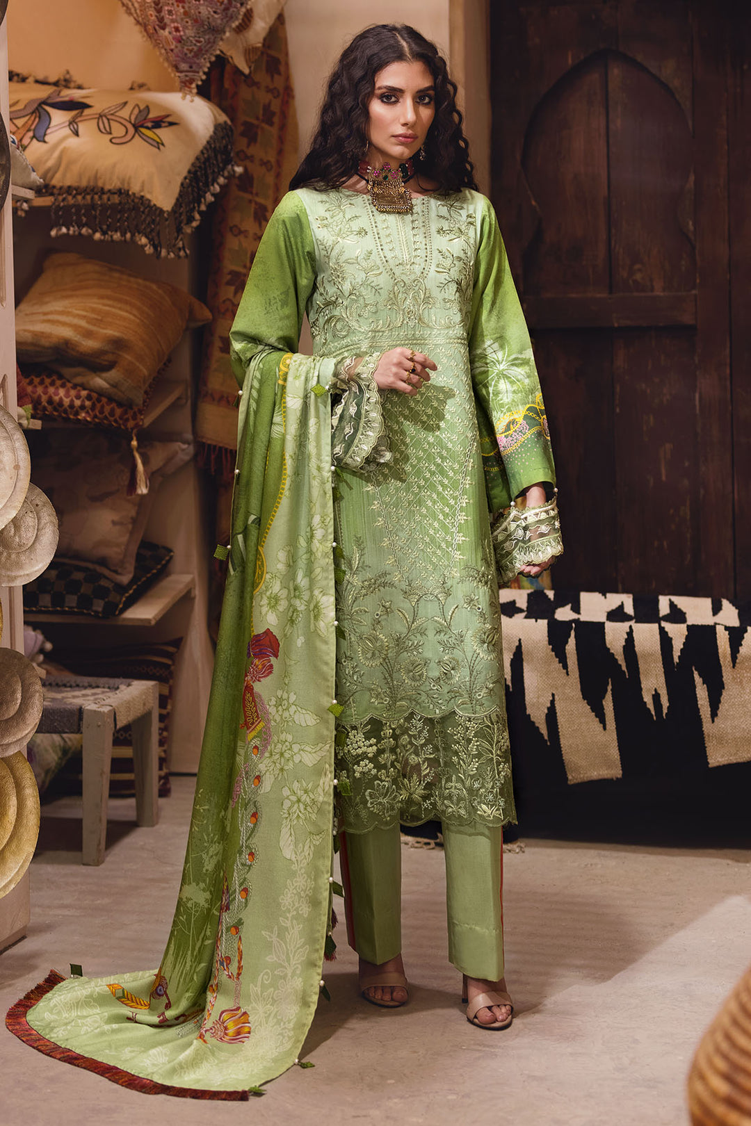 3103-ESIN DIGITAL PRINTED EMBROIDERED LINEN UNSTITCHED