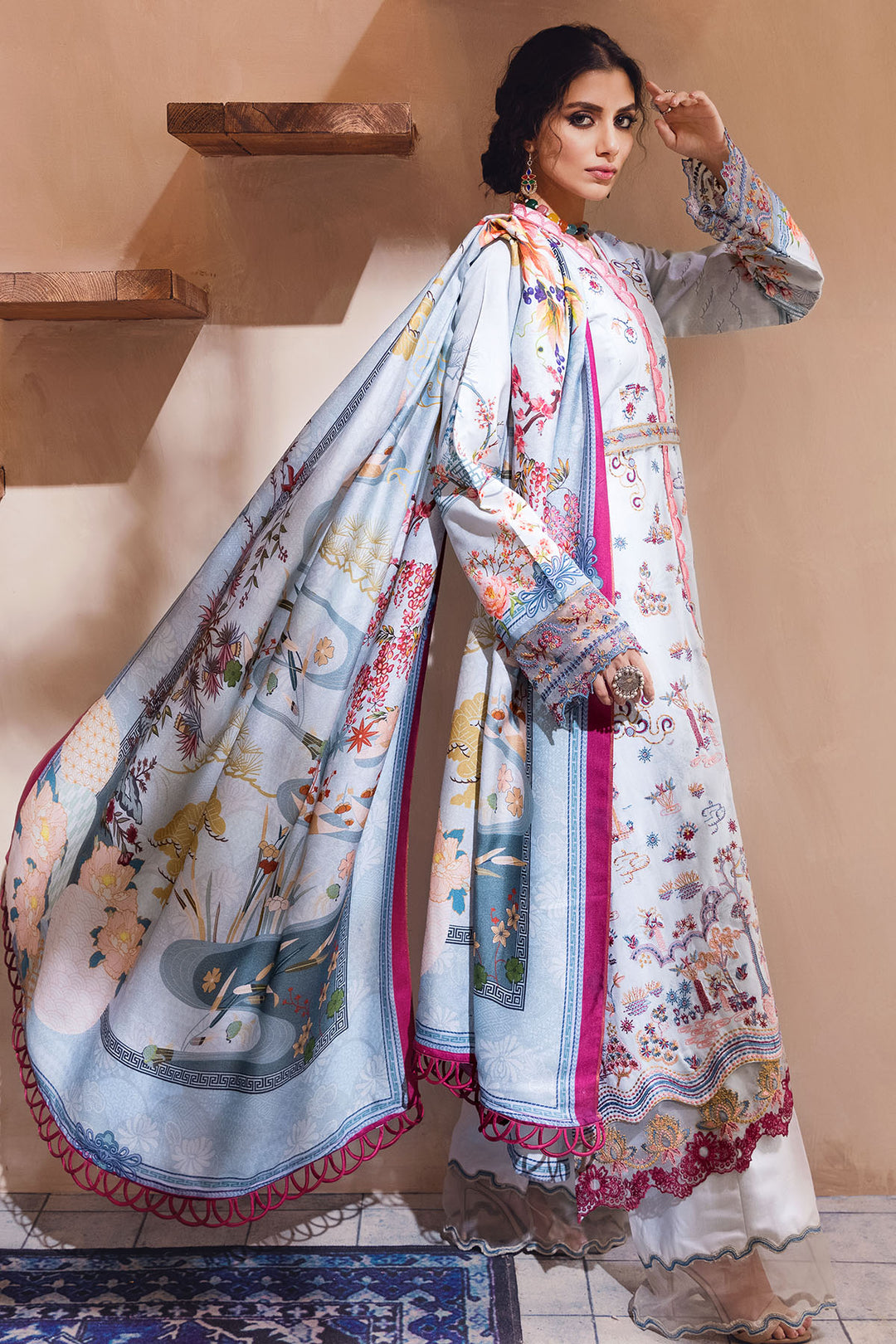 3105-NEHIR DIGITAL PRINTED EMBROIDERED LINEN UNSTITCHED