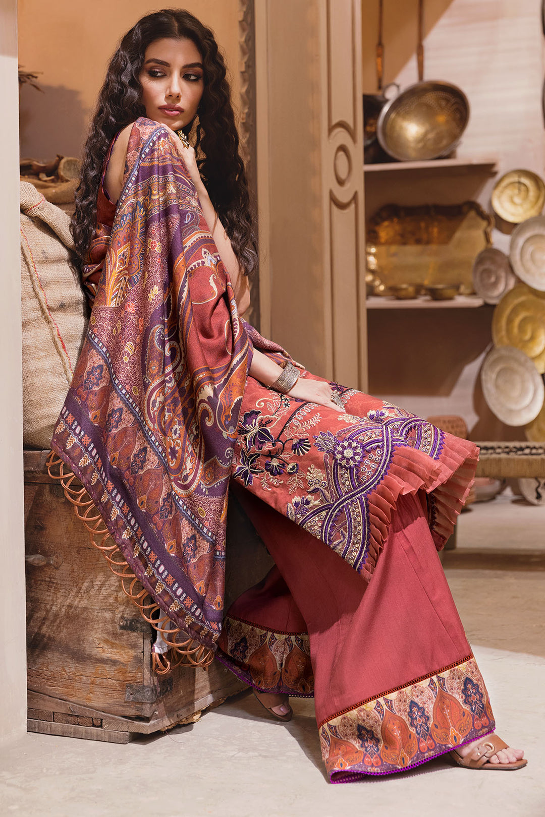3107-BELGIN DIGITAL PRINTED EMBROIDERED LINEN UNSTITCHED