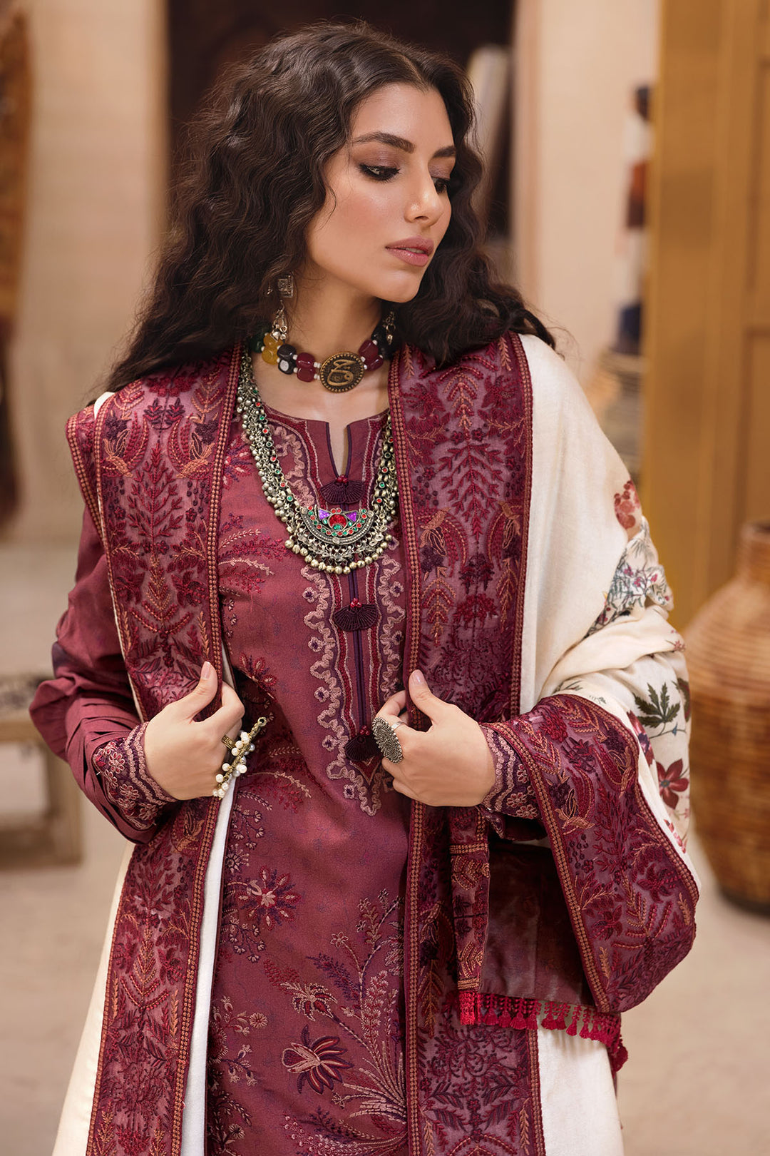 3109-FERAY DIGITAL PRINTED EMBROIDERED LINEN UNSTITCHED