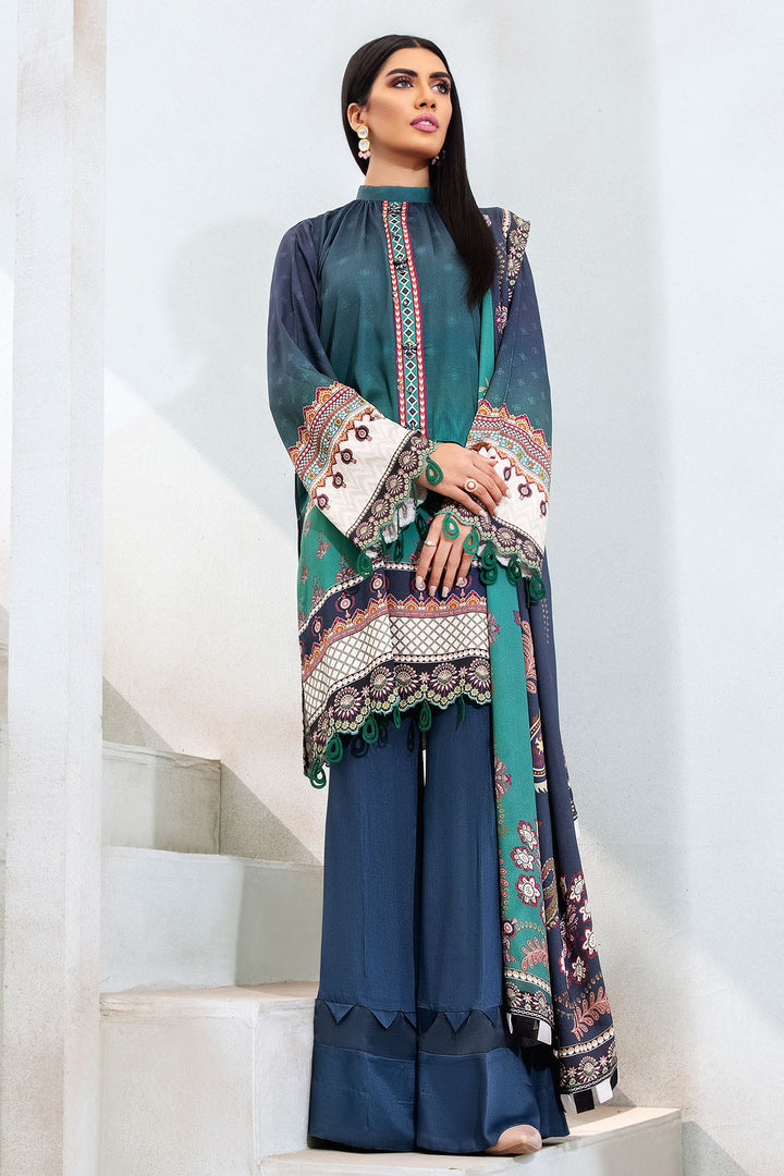 3113-BLUECYAN-HUES DIGITAL PRINTED COTAIL UNSTITCHED