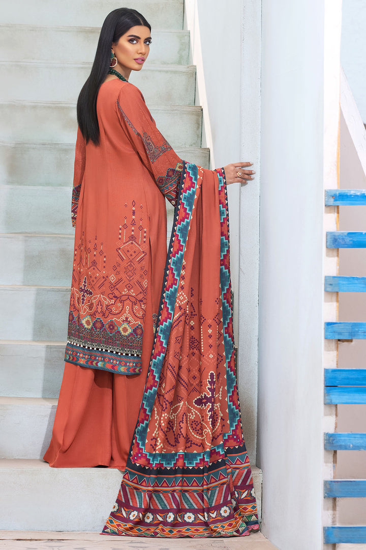 3118-TERRACOTTA DIGITAL PRINTED COTAIL UNSTITCHED