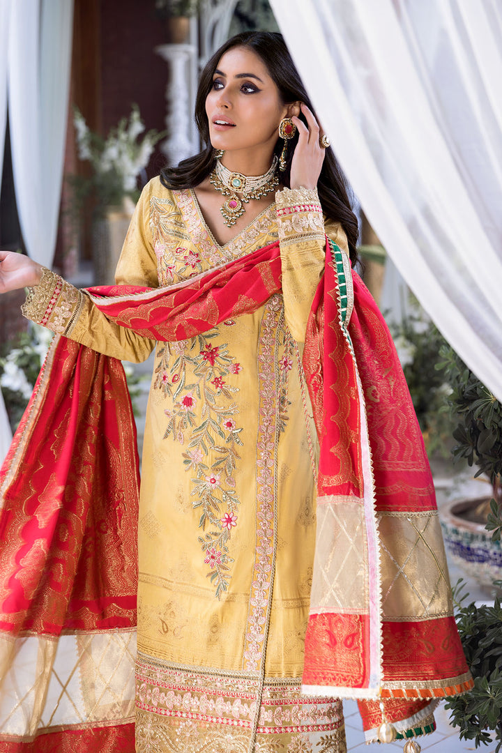 3152-GUL EMBROIDERED JACQUARD UNSTITCHED