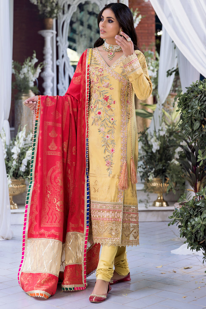 3152-GUL EMBROIDERED JACQUARD UNSTITCHED