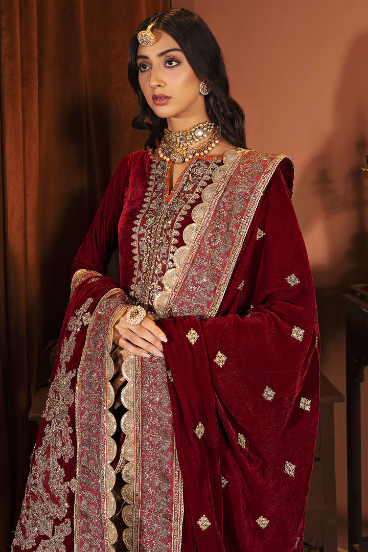 3165-ZIL-E-HUMA EMBROIDERED VELVET UNSTITCHED