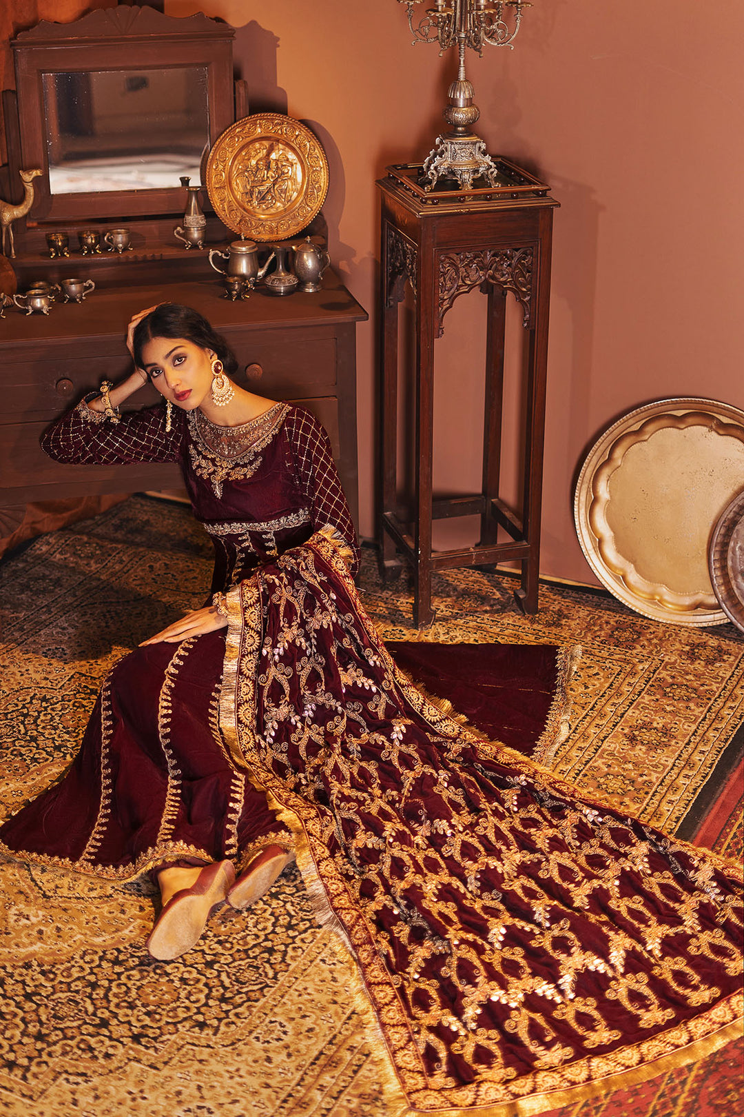 3167-JANAN EMBROIDERED VELVET UNSTITCHED