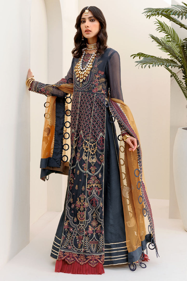 3187-RAZEL-BERRY EMBROIDERED BEMBERG CHIFFON UNSTITCHED