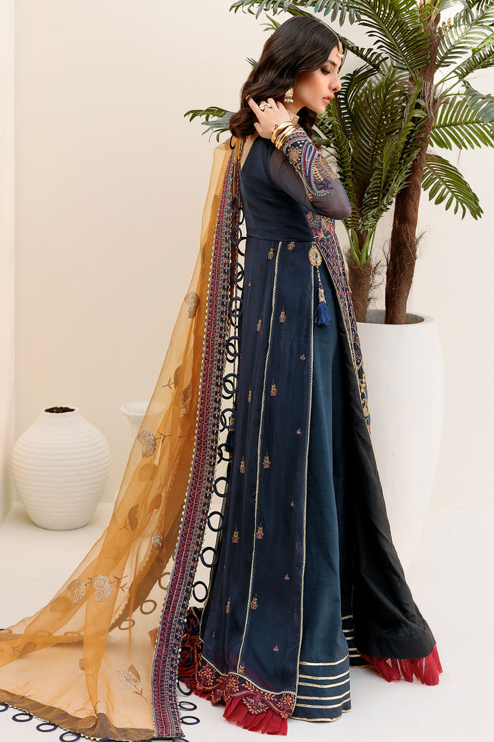 3187-RAZEL-BERRY EMBROIDERED BEMBERG CHIFFON UNSTITCHED