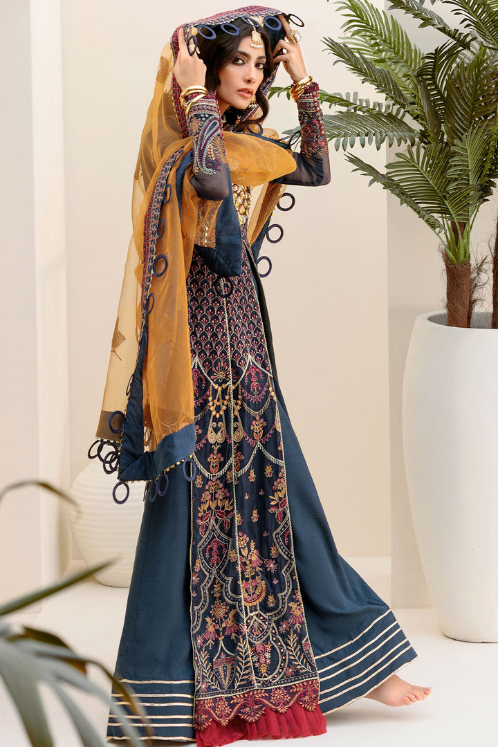 3187-RAZEL-BERRY EMBROIDERED BEMBERG CHIFFON UNSTITCHED