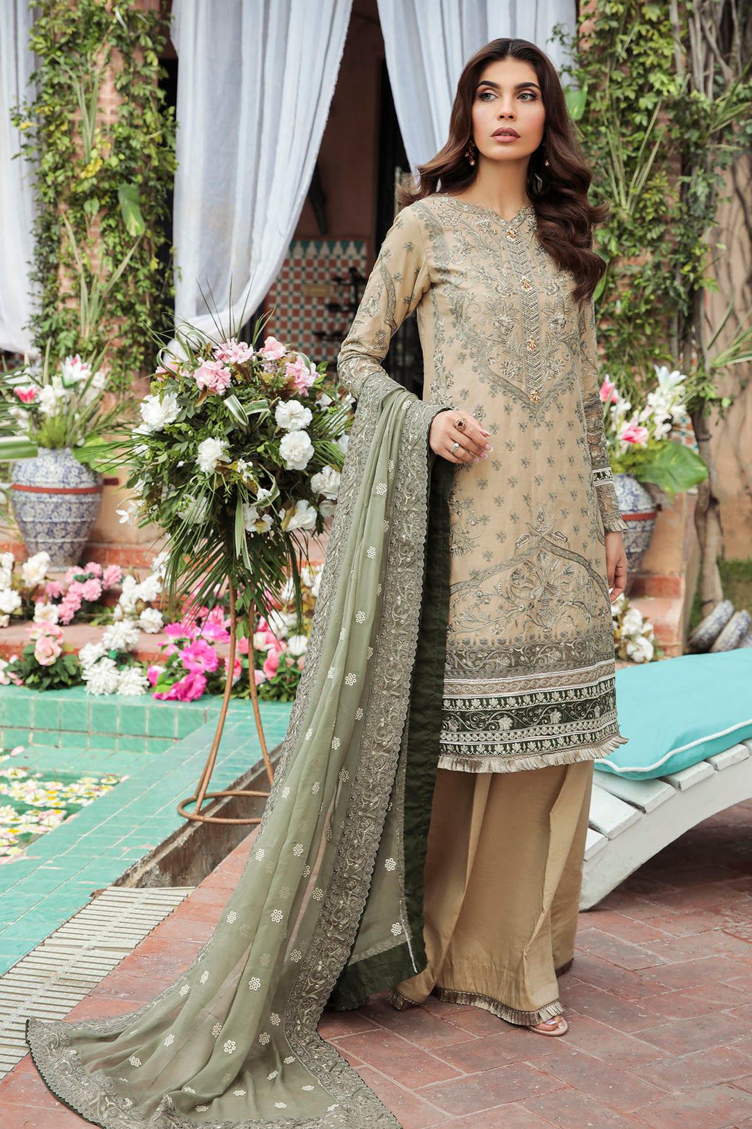 3199-SAND-TAUPE EMBROIDERED LAWN UNSTITCHED
