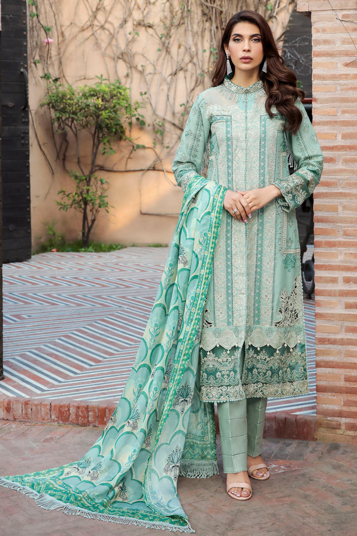 3203-TRIBAL-DEERS EMBROIDERED LAWN STITCHED