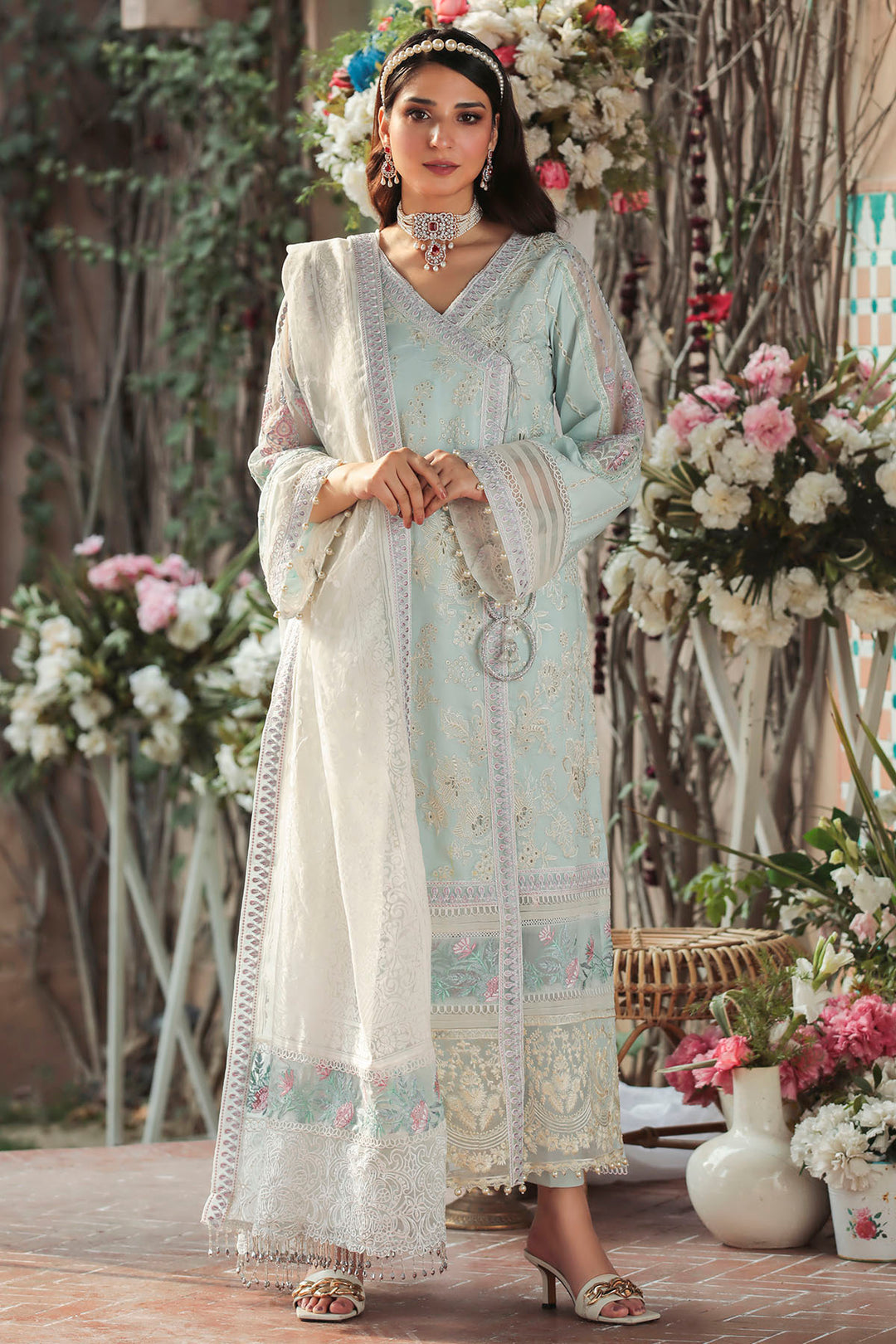 3213-BLUE-MOTIA EMBROIDERED LAWN STITCHED