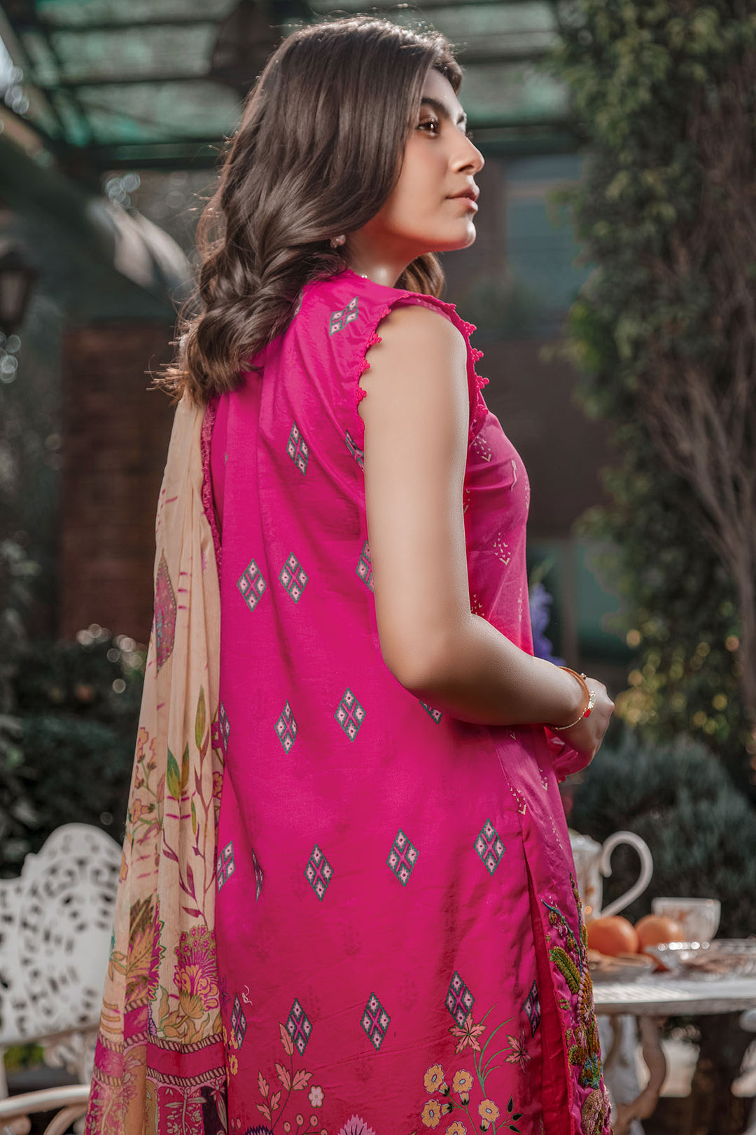 3238-FUSHIA DIGITAL PRINTED LAWN UNSTITCHED