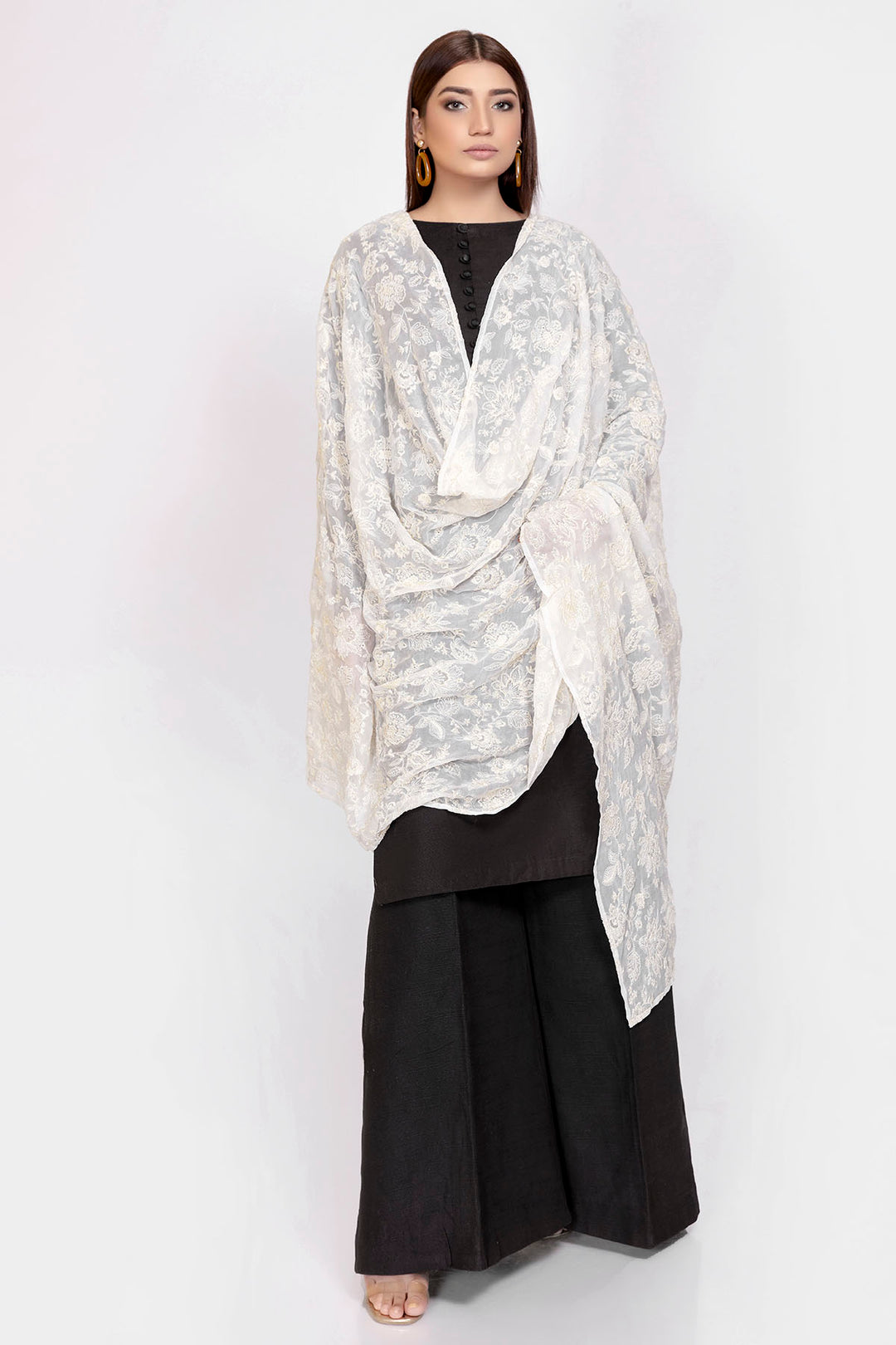3320-ANALIA EMBROIDERED CHIFFON DUPATTA
