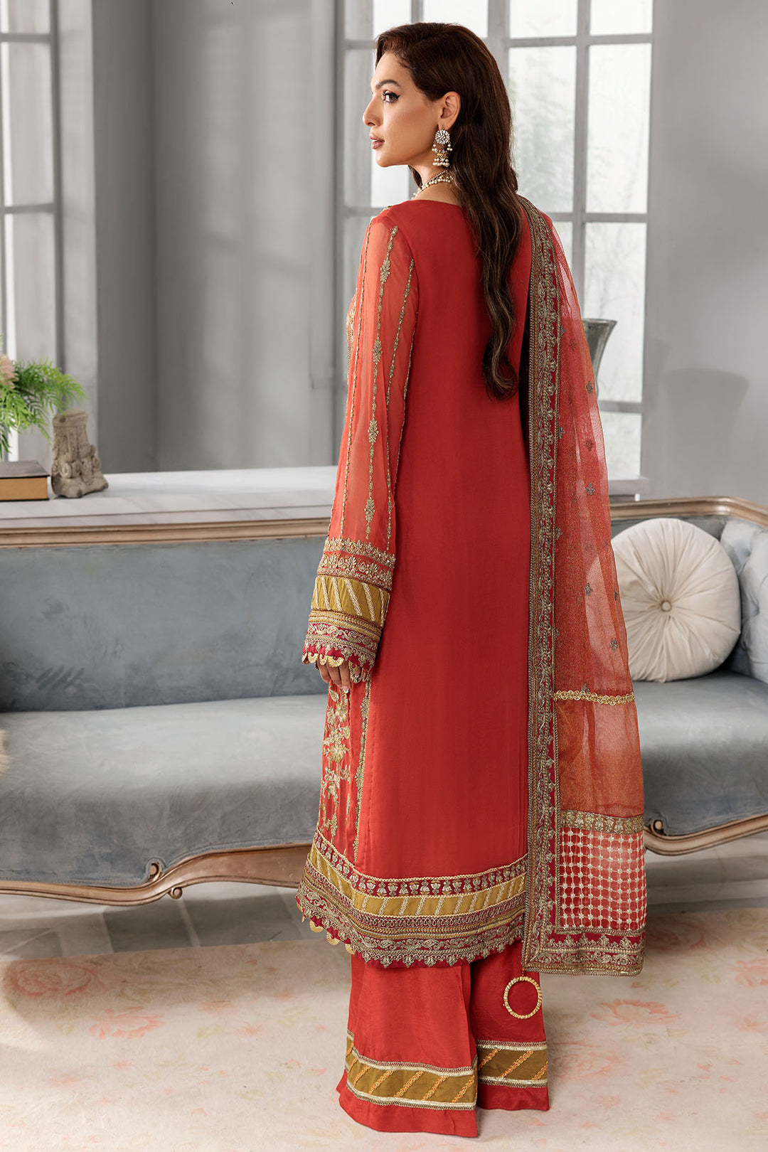 3392-ASTERIA EMBROIDERED BEMBERG CHIFFON UNSTITCHED