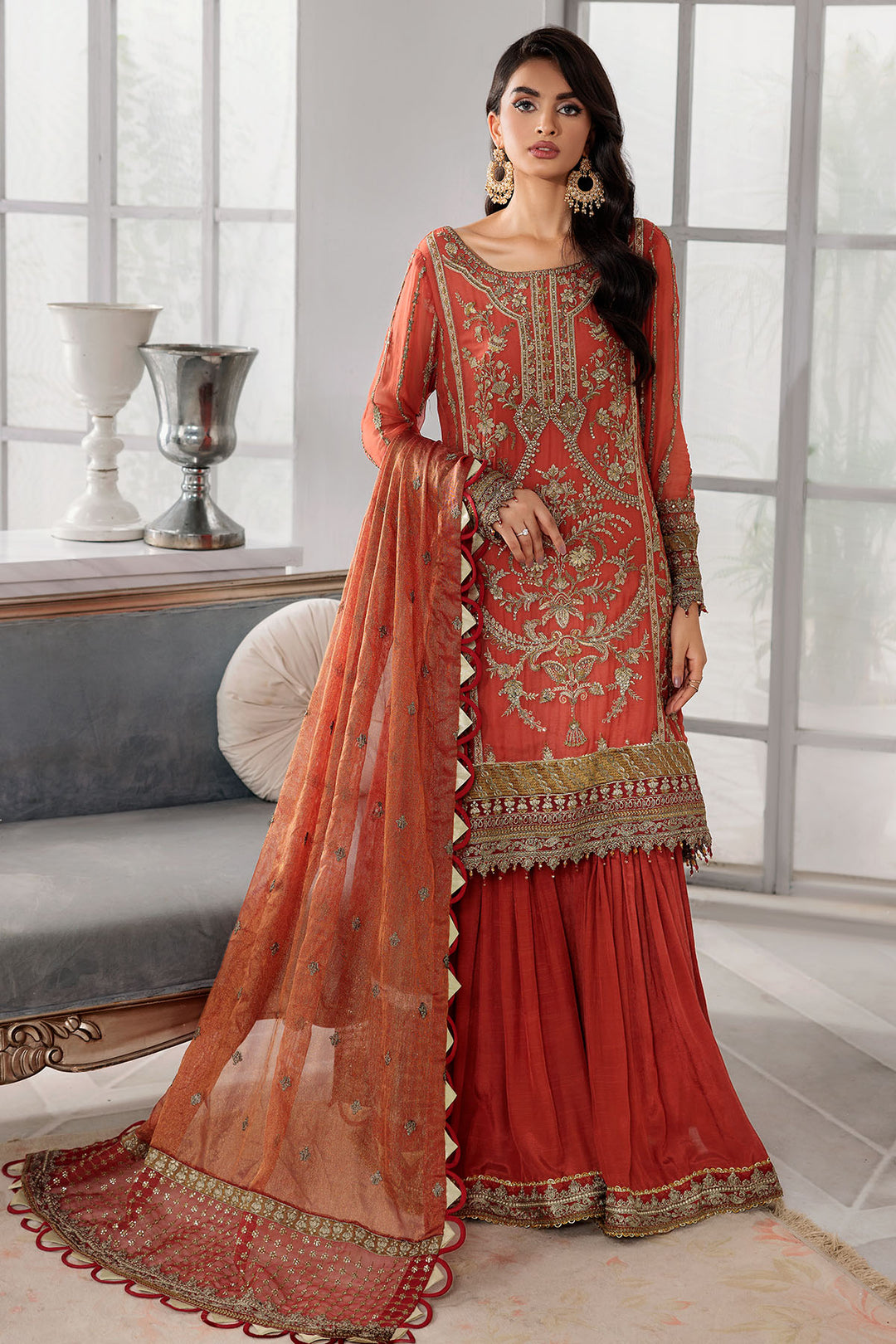 3392-ASTERIA EMBROIDERED BEMBERG CHIFFON UNSTITCHED
