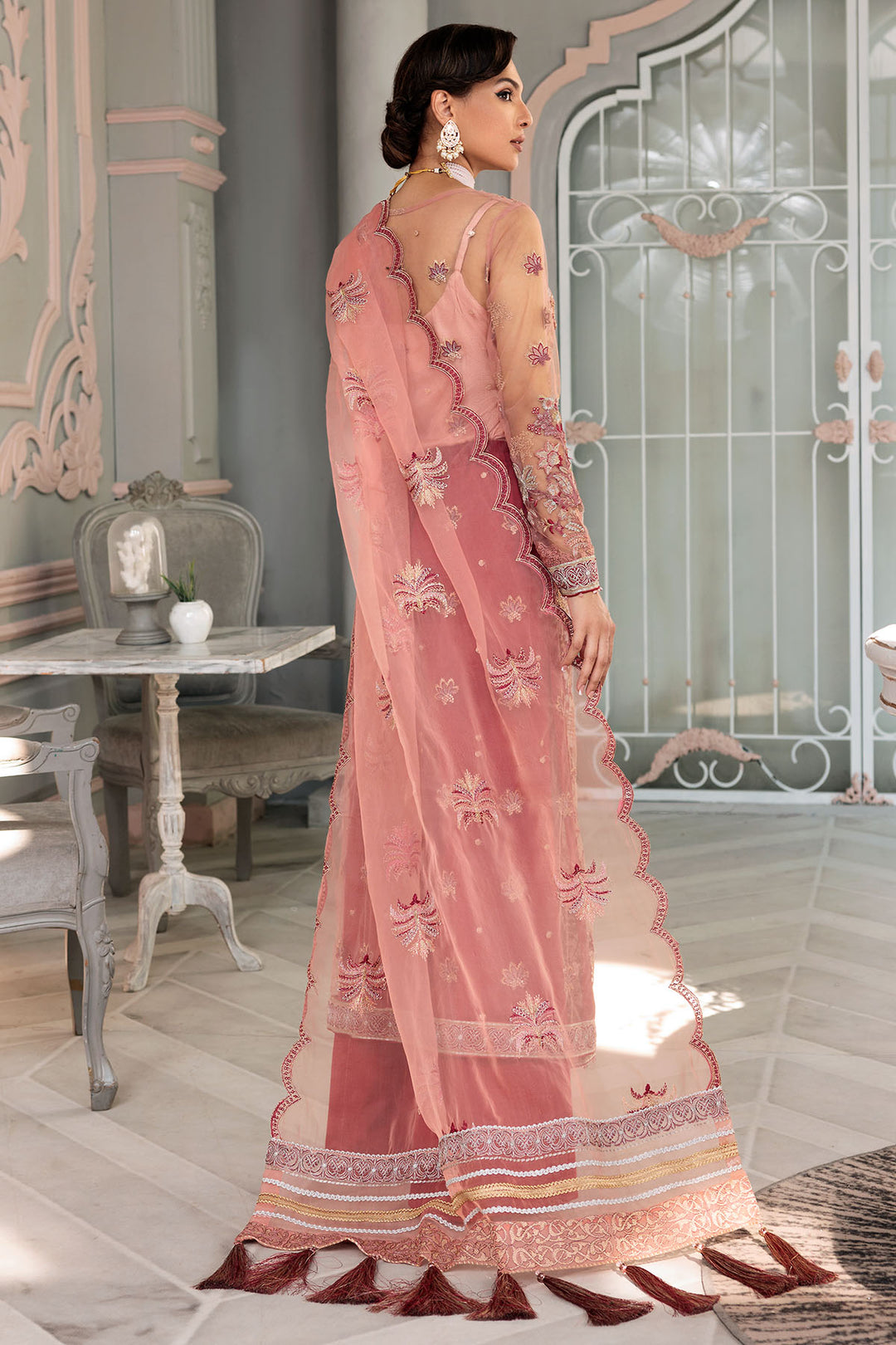 3394-JODHPUR EMBROIDERED SILK NET UNSTITCHED