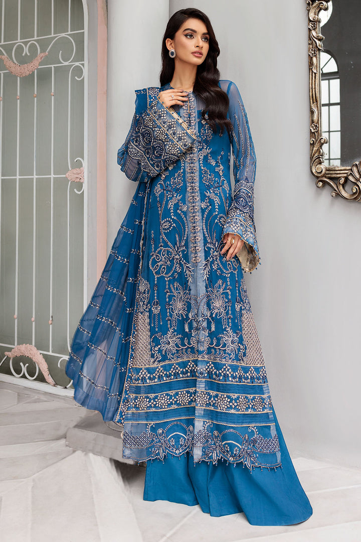 3395-AMARANTHE EMBROIDERED BEMBERG CHIFFON STITCHED