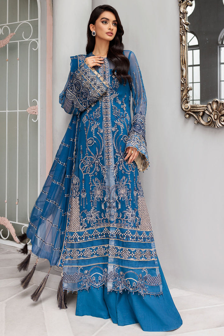 3395-AMARANTHE EMBROIDERED BEMBERG CHIFFON UNSTITCHED