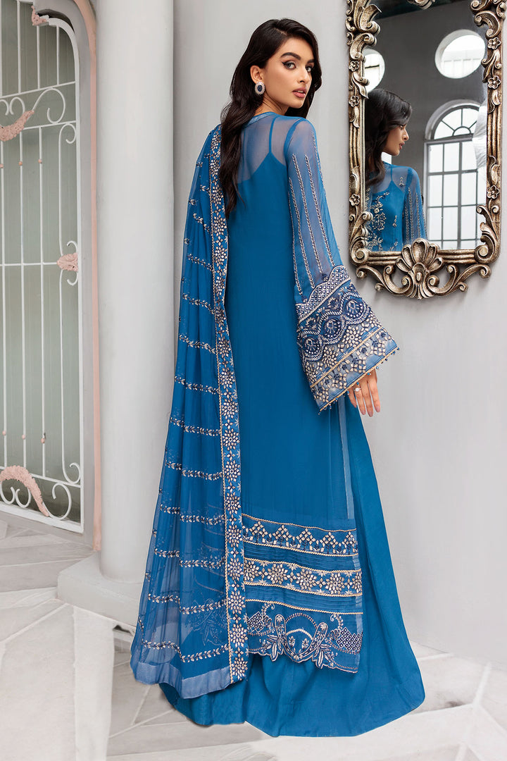 3395-AMARANTHE EMBROIDERED BEMBERG CHIFFON STITCHED