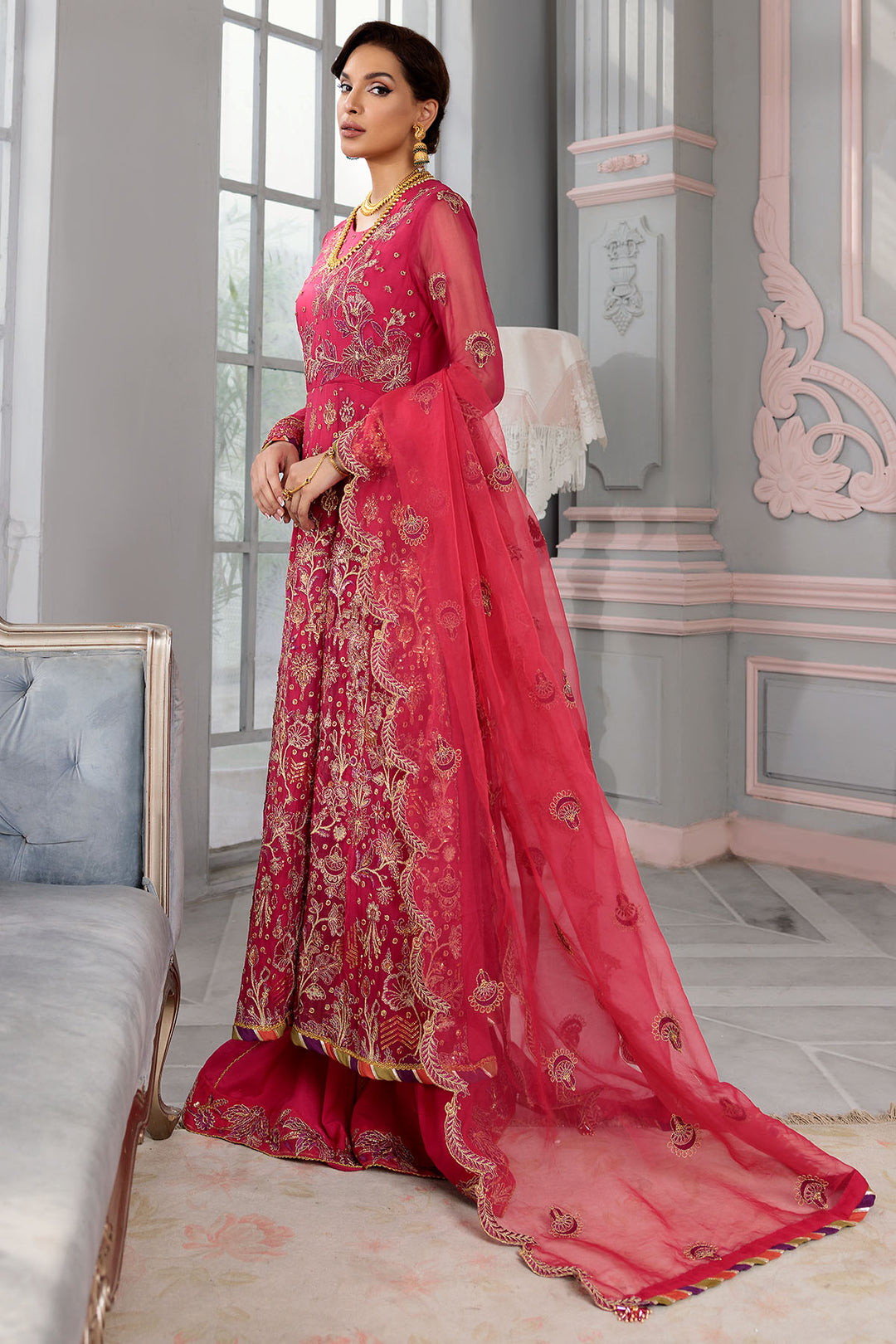 3397-FLORAISON EMBROIDERED BEMBERG CHIFFON UNSTITCHED