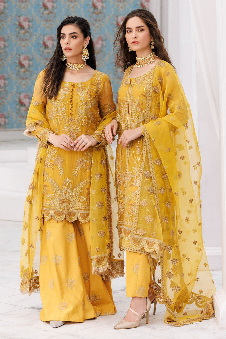 3461-LOQUAT EMBROIDERED BEMBERG CHIFFON UNSTITCHED