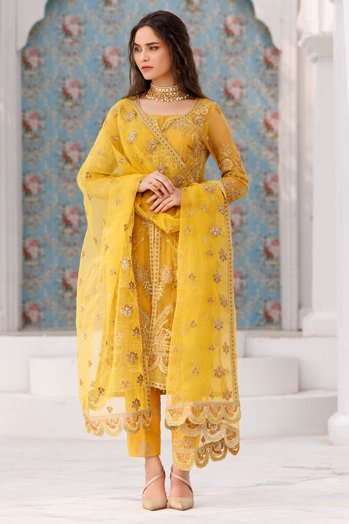 3461-LOQUAT EMBROIDERED BEMBERG CHIFFON UNSTITCHED