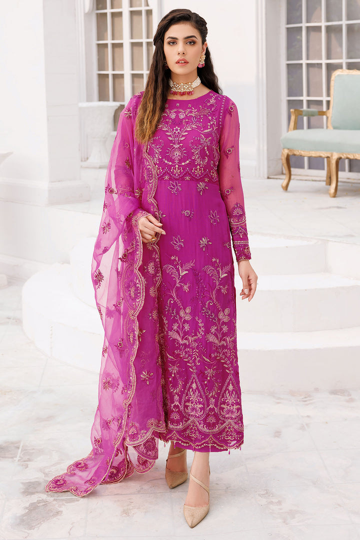 3462-HASS EMBROIDERED BEMBERG CHIFFON UNSTITCHED