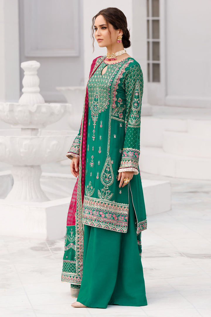 3465-SALAK EMBROIDERED BEMBERG CHIFFON UNSTITCHED