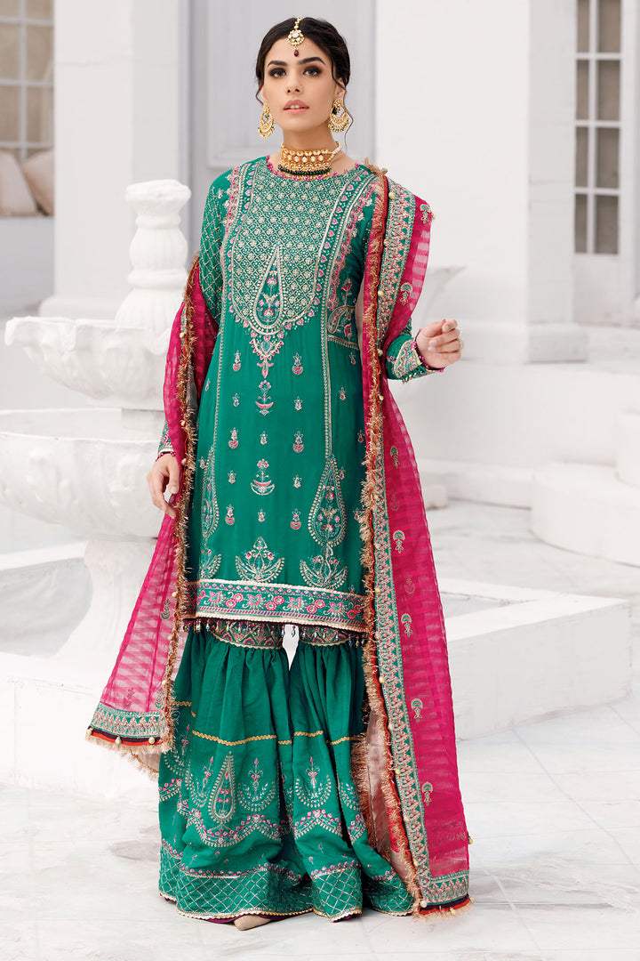 3465-SALAK EMBROIDERED BEMBERG CHIFFON UNSTITCHED