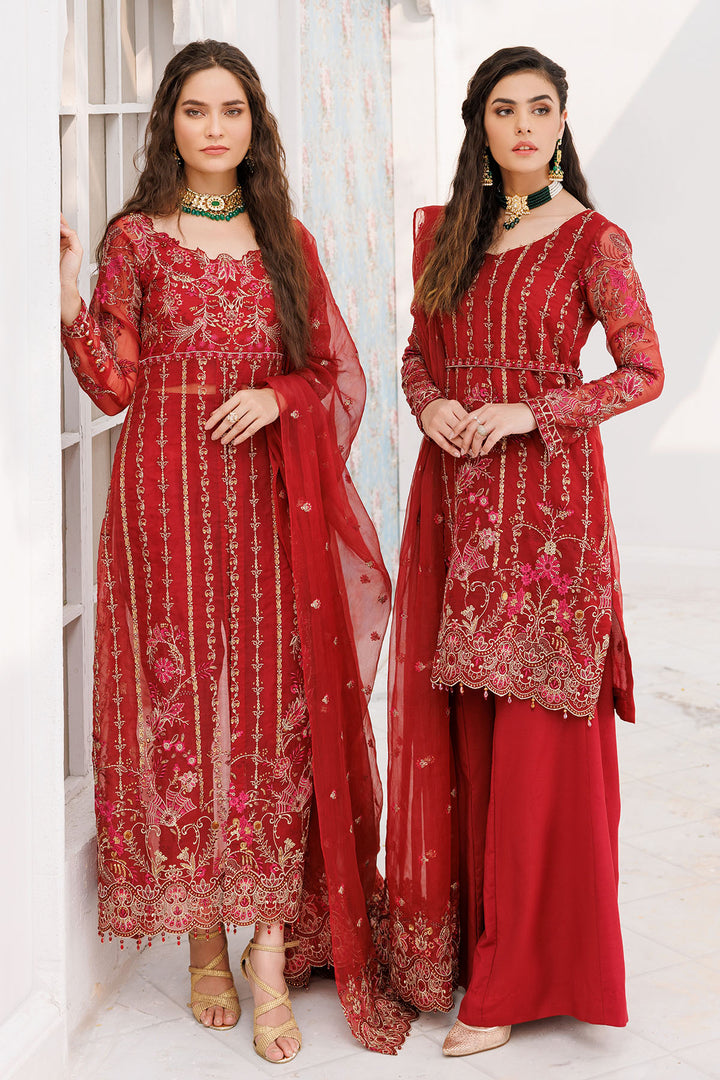 3466-SPIREA EMBROIDERED ORGANZA UNSTITCHED