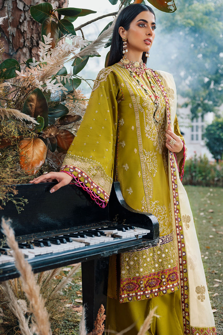 3481-HIRAYA EMBROIDERED COTTON SATIN STITCHED