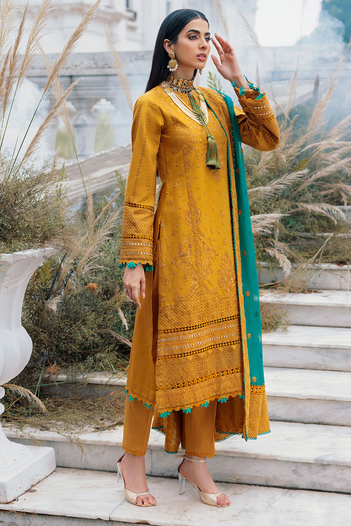 3483-DIWA EMBROIDERED COTTON SATIN UNSTITCHED