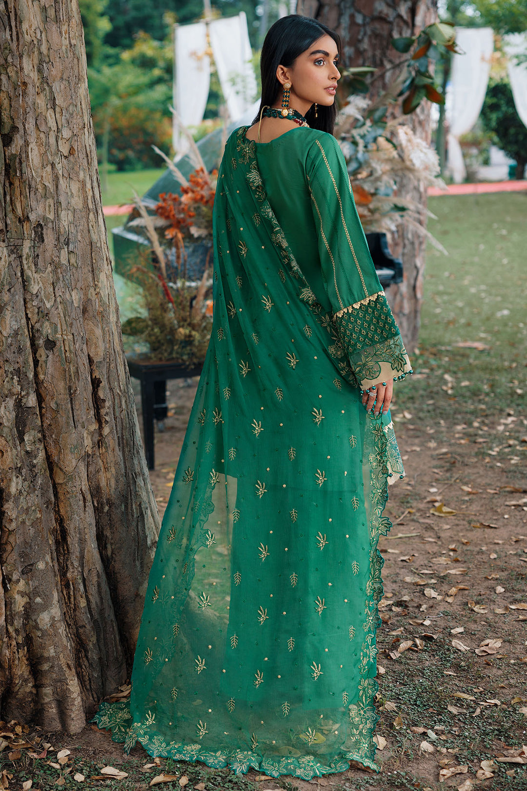 3485-VANATTE EMBROIDERED COTTON SATIN STITCHED