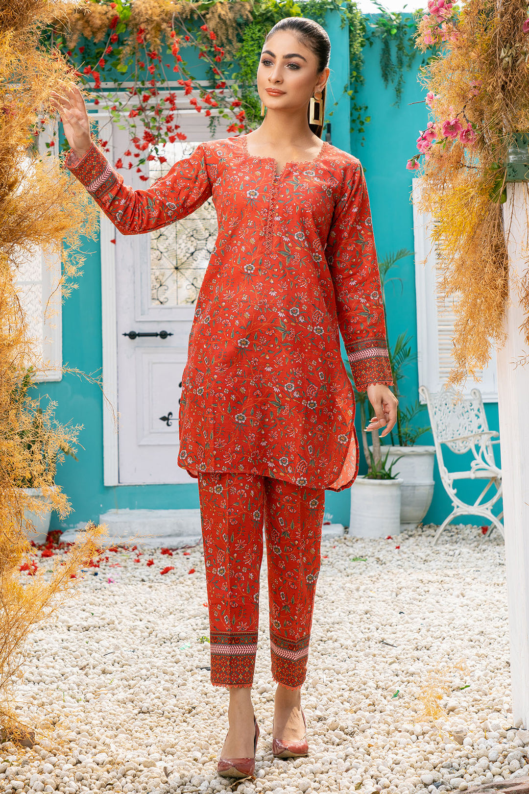 3588-OAK DIGITAL PRINTED KHADDAR STITCHED