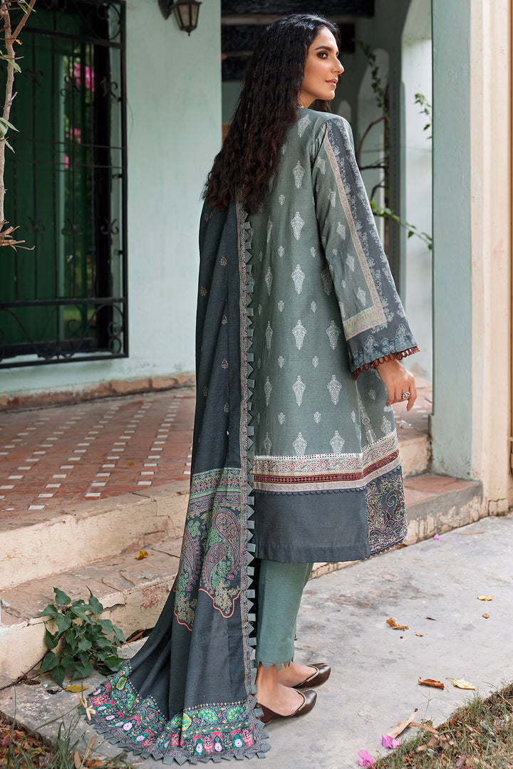 3663-TAJIK DIGITAL PRINTED EMBROIDERED KHADDAR UNSTITCHED