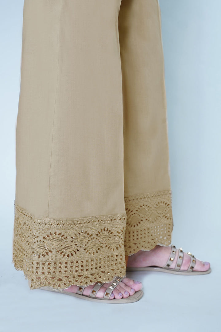 3675-SKIN EMBROIDERED COTTON TROUSER STITCHED