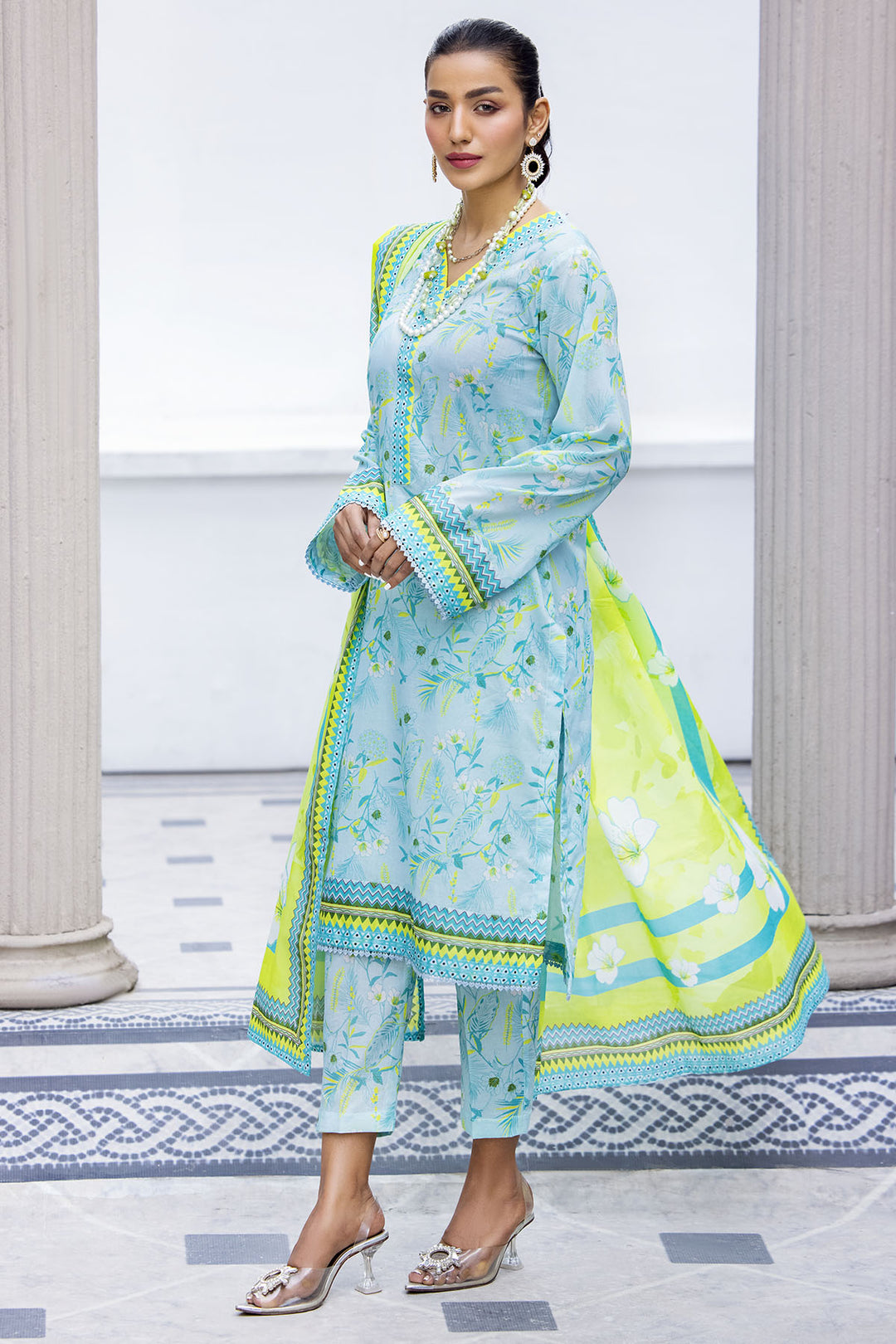 3706-OYSTER DIGITAL PRINTED LAWN UNSTITCHED
