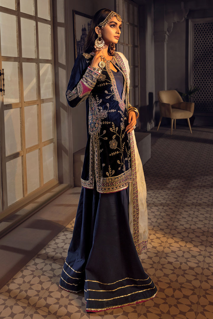 3776-DOVE EMBROIDERED VELVET UNSTITCHED