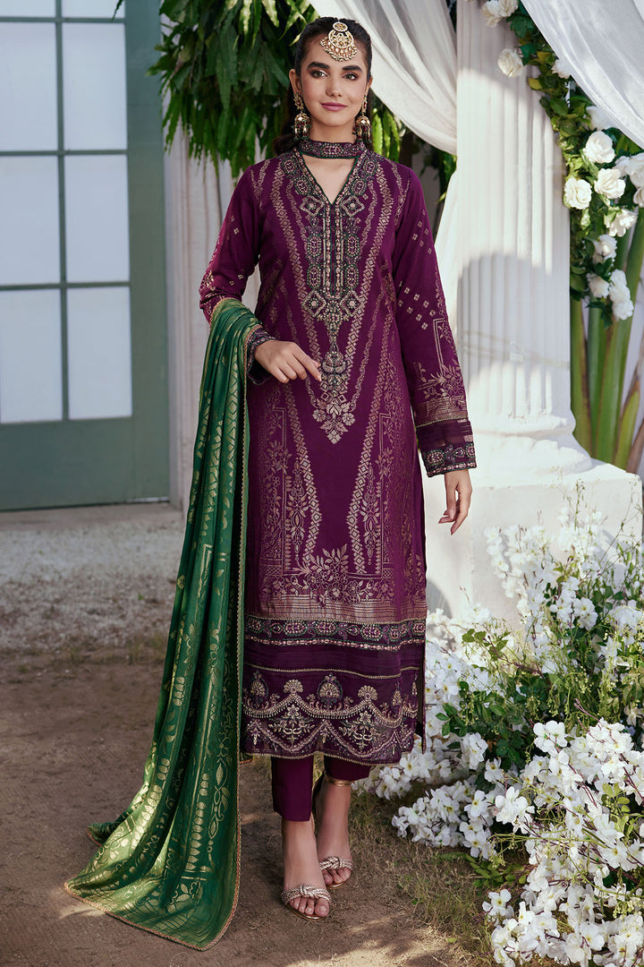 3854-ZOYA EMBROIDERED JACQUARD UNSTITCHED
