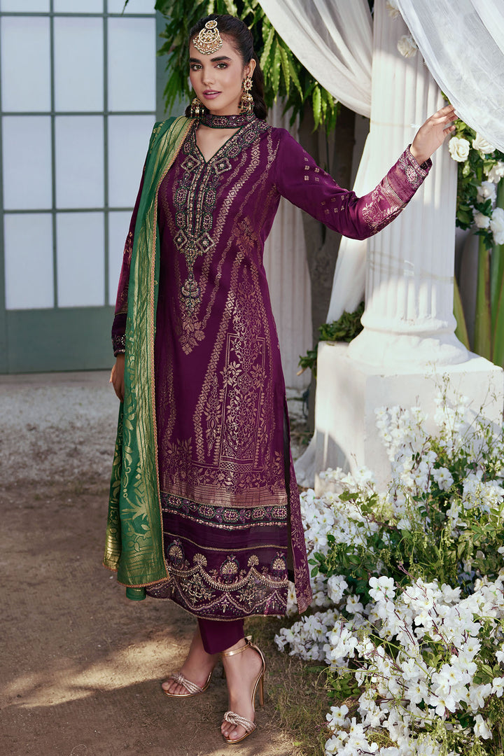 3854-ZOYA EMBROIDERED JACQUARD STITCHED