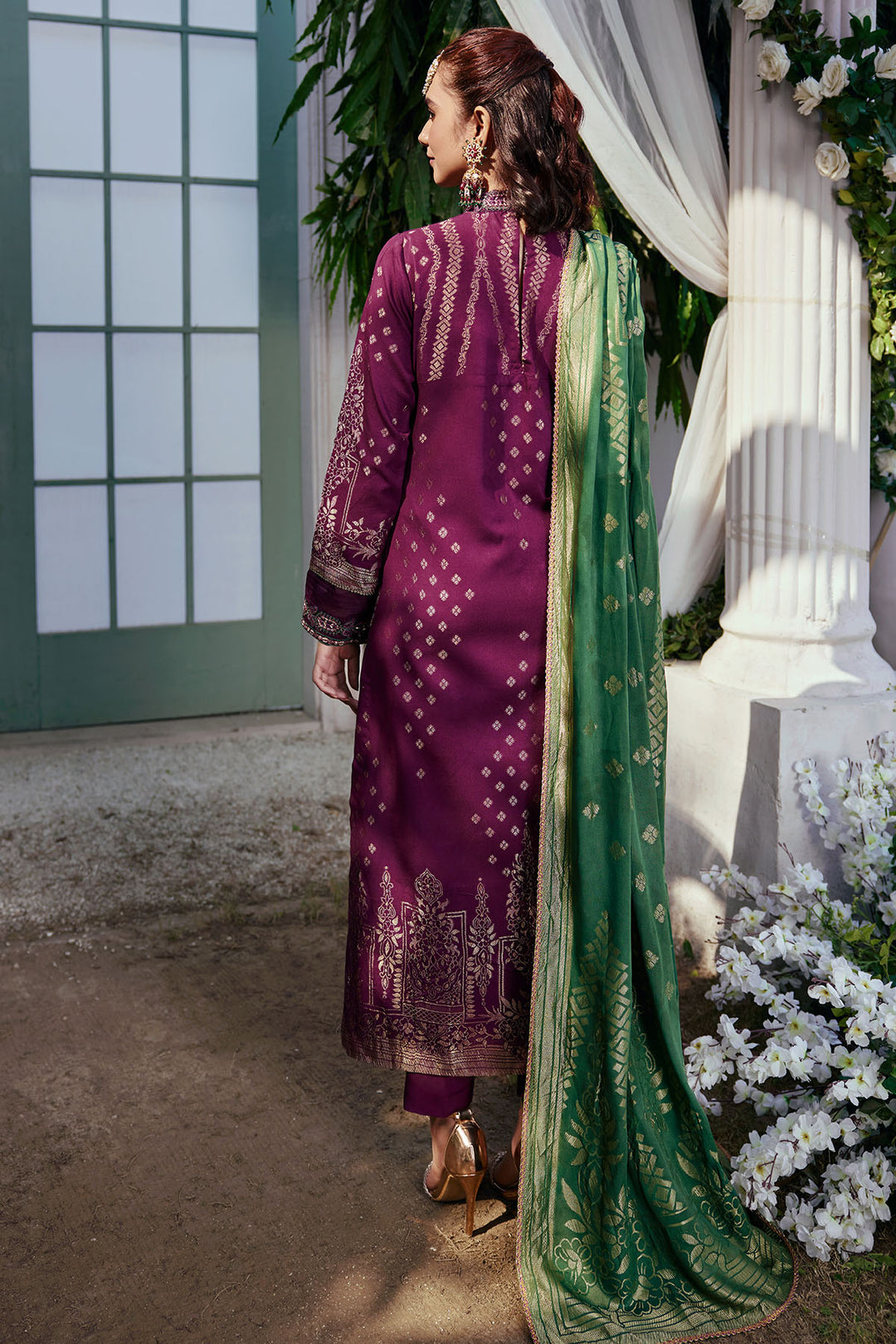 3854-ZOYA EMBROIDERED JACQUARD STITCHED