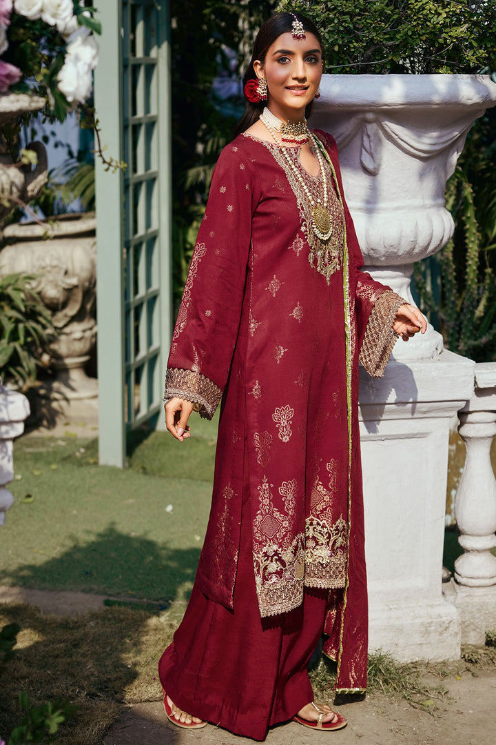 3855-ROSHAN EMBROIDERED JACQUARD STITCHED